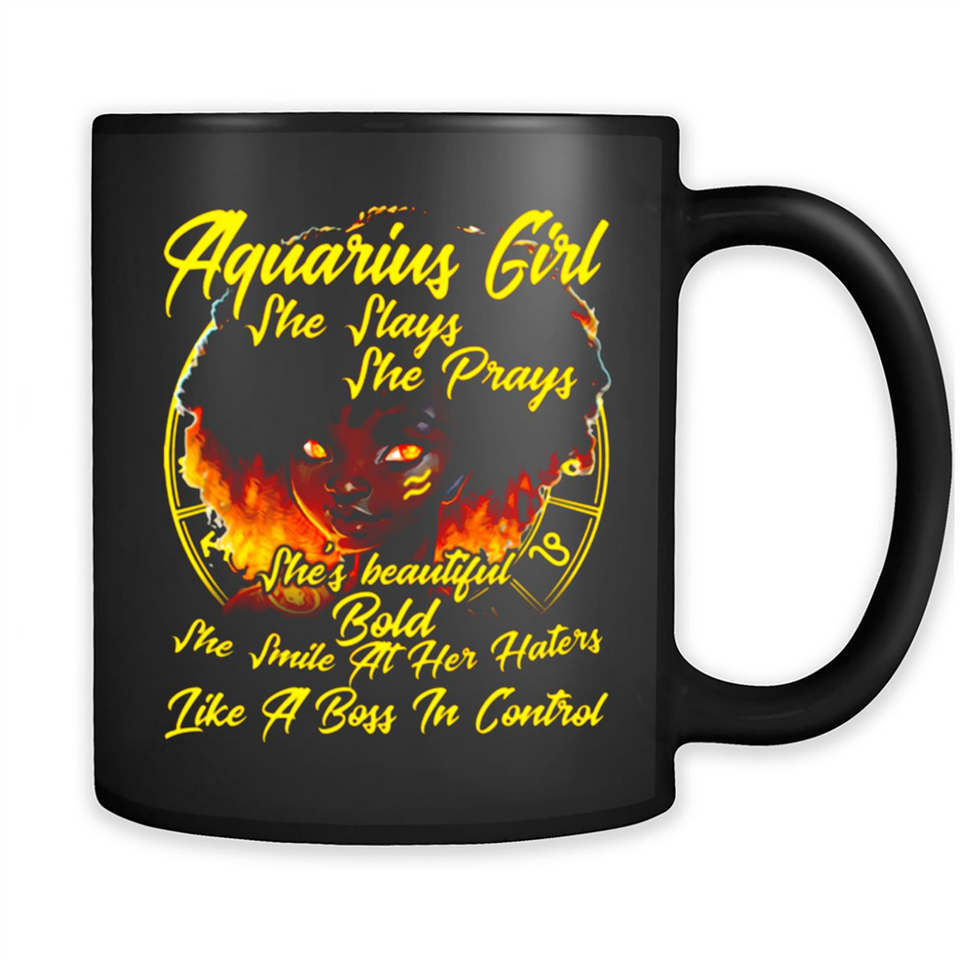 Aquarius Girl She Slays She Prays Zodiac Sign PINGPONG