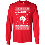 All I want for Christmas is Dean Winchester sweater - Long Sleeve T-Shirt