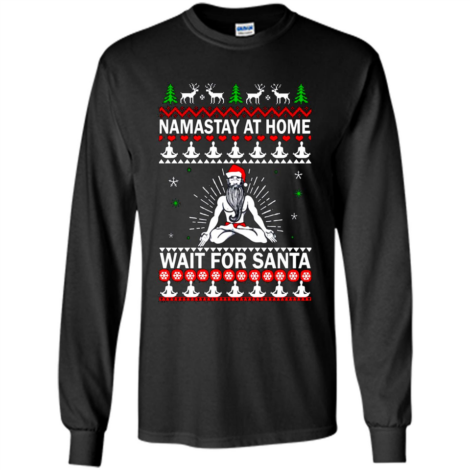 Namastay at home and wait for Santa Christmas sweatshirt PINGPONG