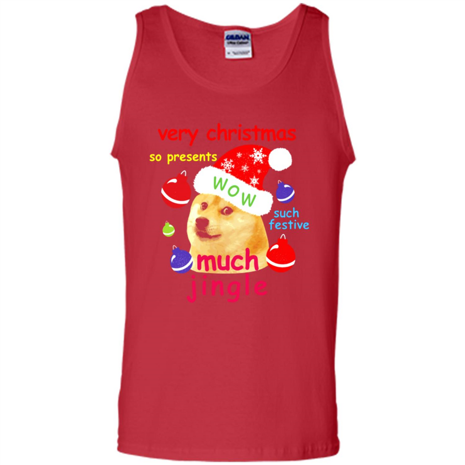 Christmas Doge Meme Shirts Funny Santa Shiba Inu Dog - Tank Top