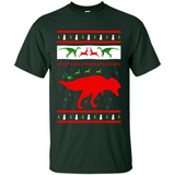 Dinosaur and Santa Clause Ugly Christmas Sweater - Shirt