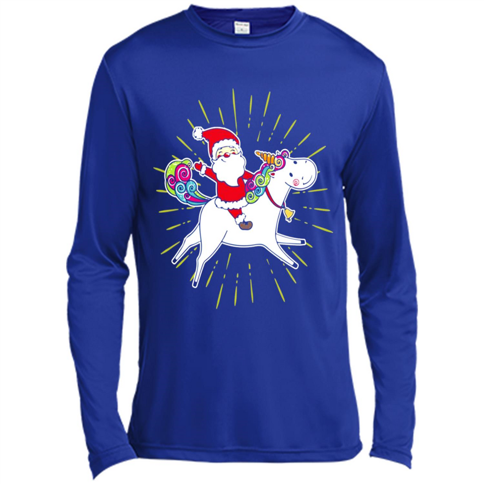 Unicorn And Santa Christmas - Canvas Long Sleeve T-Shirt