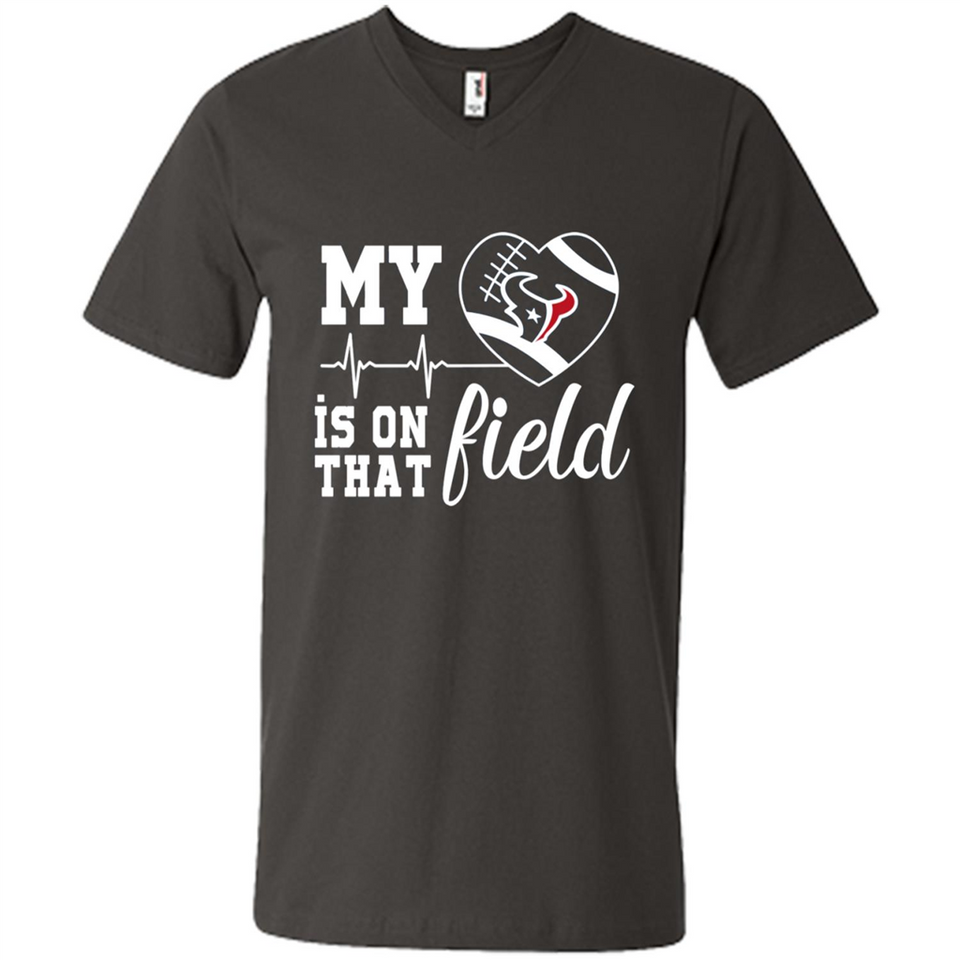Houston Texans Football My Heart is on that Field - Men's V-Neck