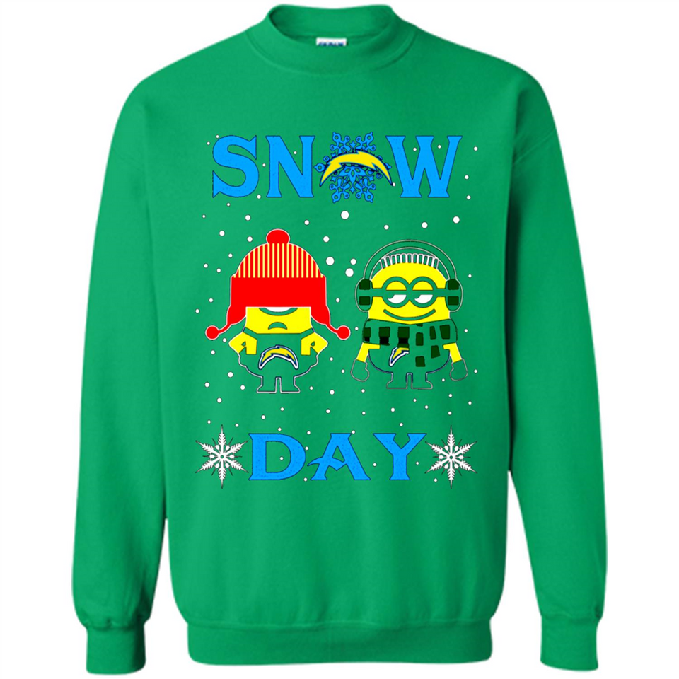 Snow Day Shirt For Los Angeles Chargers Vs Minion Fans pingpong