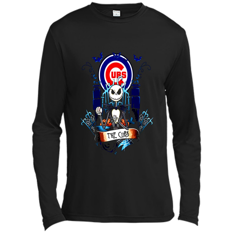 Chicago Cubs Halloween The Nightmare Before Christmas - Canvas Long Sleeve T-Shirt