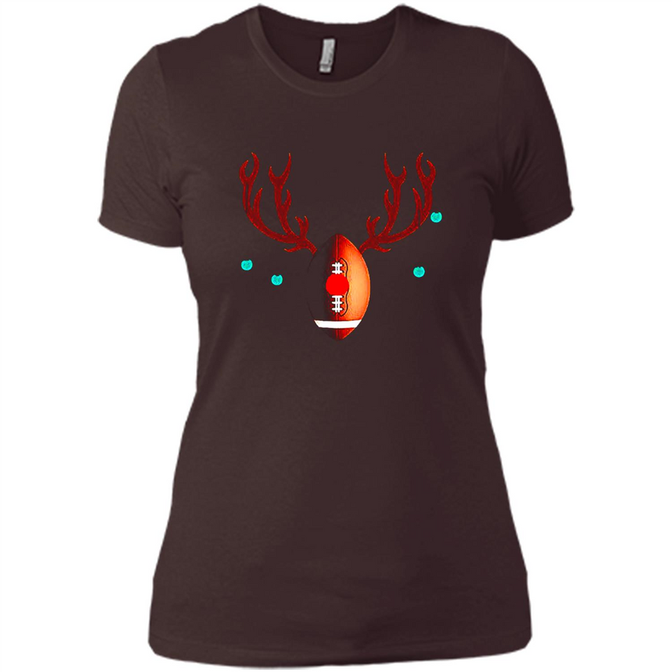 Football Christmas Shirt Reindeer Christmas Football Funny - Ladies' Boyfriend T-Shirt