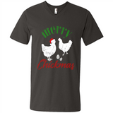 Christmas Chicken Shirt Santa Hens Lover Funny Farmer Gift - Men's V-Neck