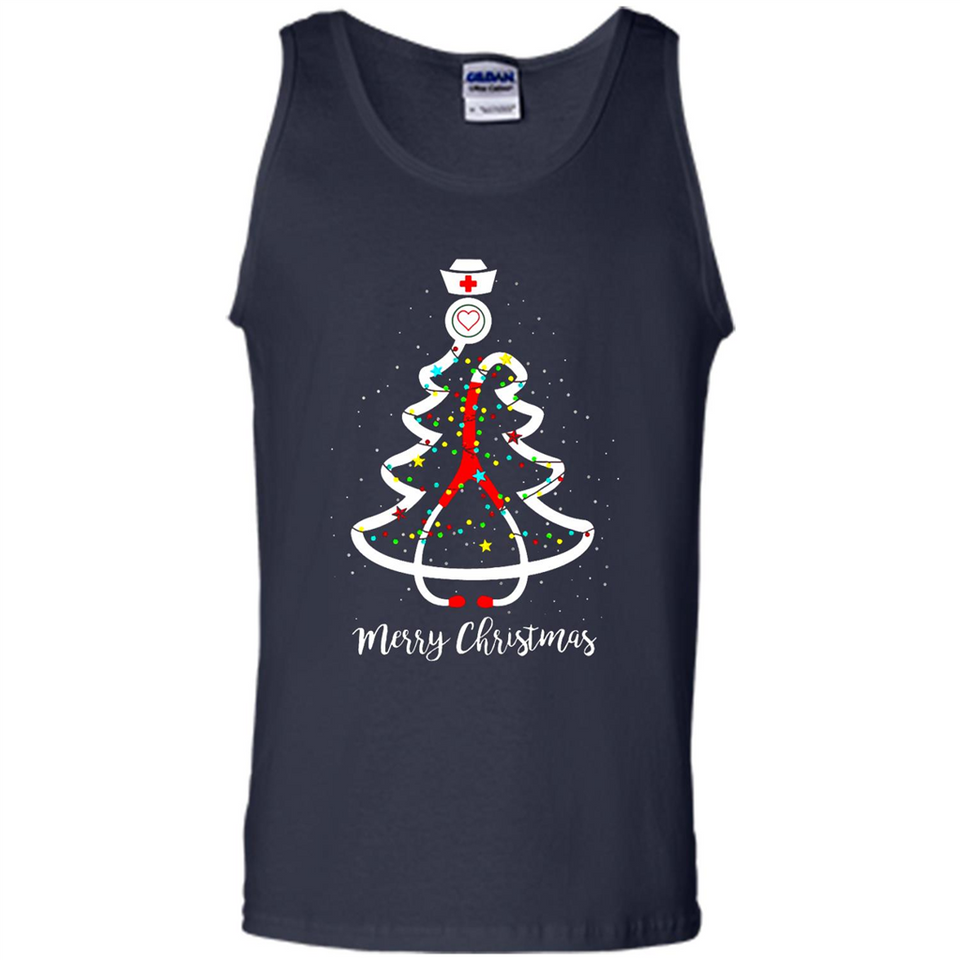 Christmas tree Nurse merry Christmas - Tank Top