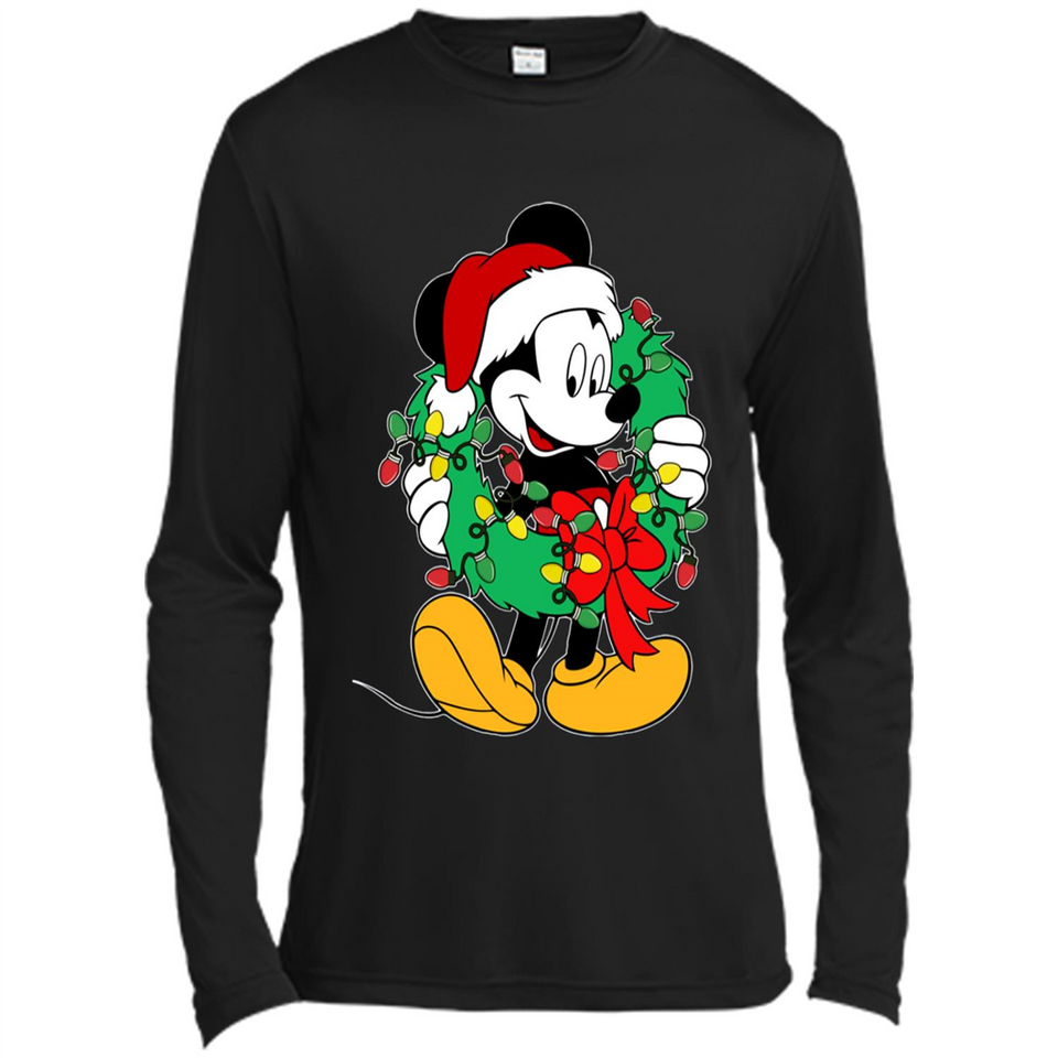 Mickey Mouse Merry Christmas Disney Sweatshirt - Canvas Long Sleeve T-Shirt