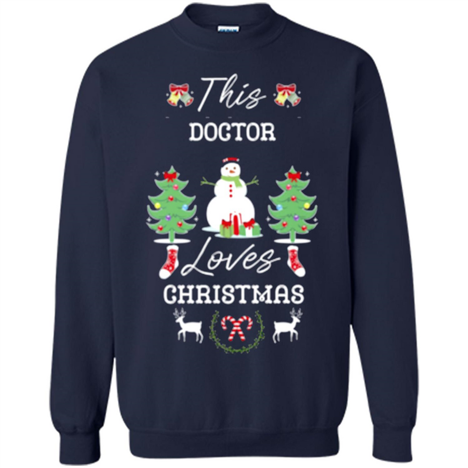 This Doctor Loves Christmas Tree Shirt with Snowman
