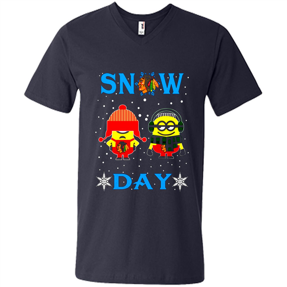 Snow Day Shirt For Chicago Blackhawks Vs Minion Fans pingpong