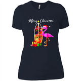 Flamingo Christmas Shirt, Merry Christmas Shirt , Flamingo - Ladies' Boyfriend T-Shirt
