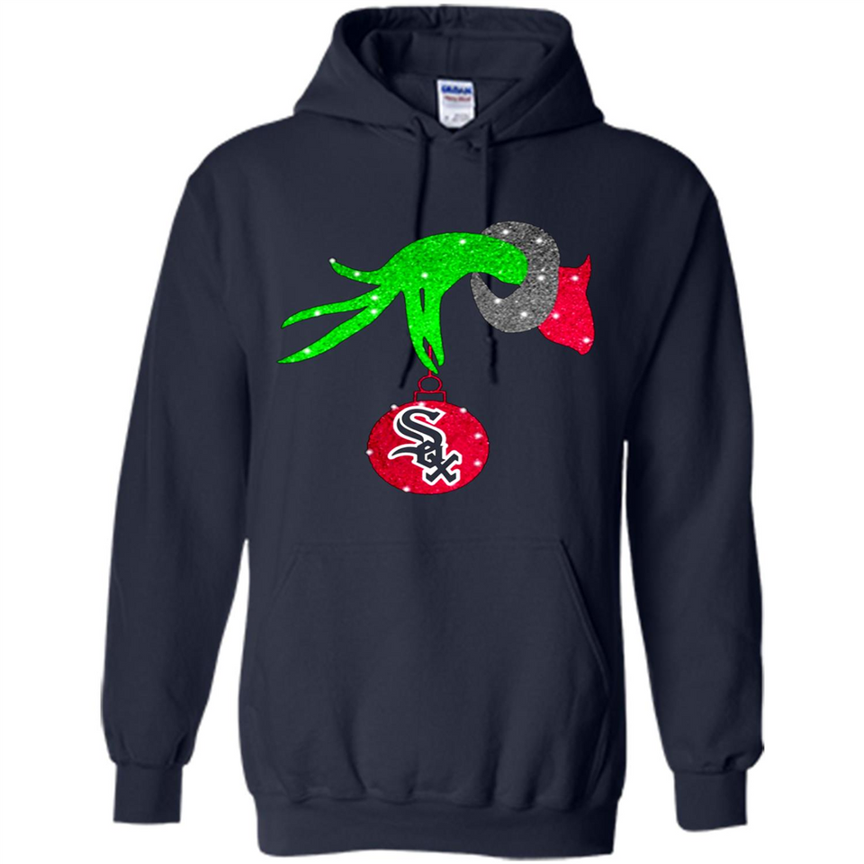 GRINCH HAND HOLDING CHICAGO WHITE SOX GLITTER CHRISTMAS PINGPONG