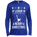 Vintage Tee For Women Men Graphic Shirts Lemur Ugly Christmas Sweater - Canvas Long Sleeve T-Shirt