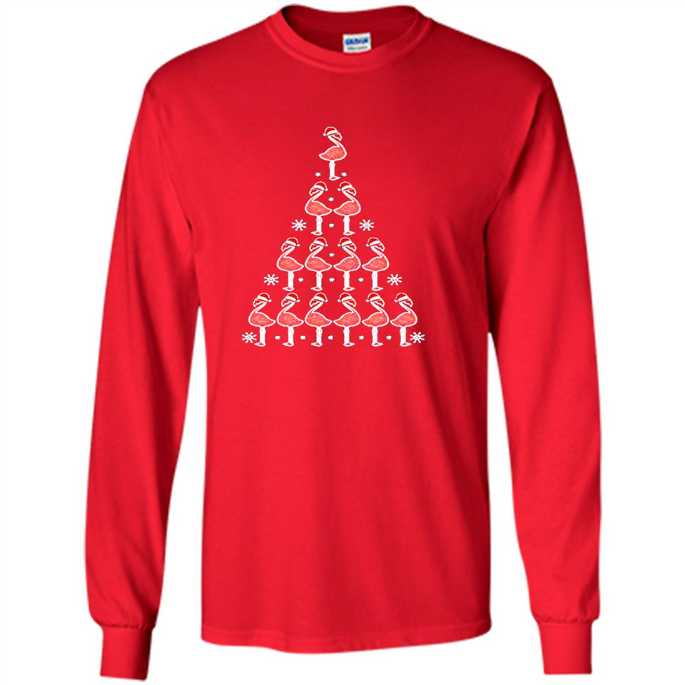 Flamingo Christmas Tree Flamingo - Long Sleeve T-Shirt