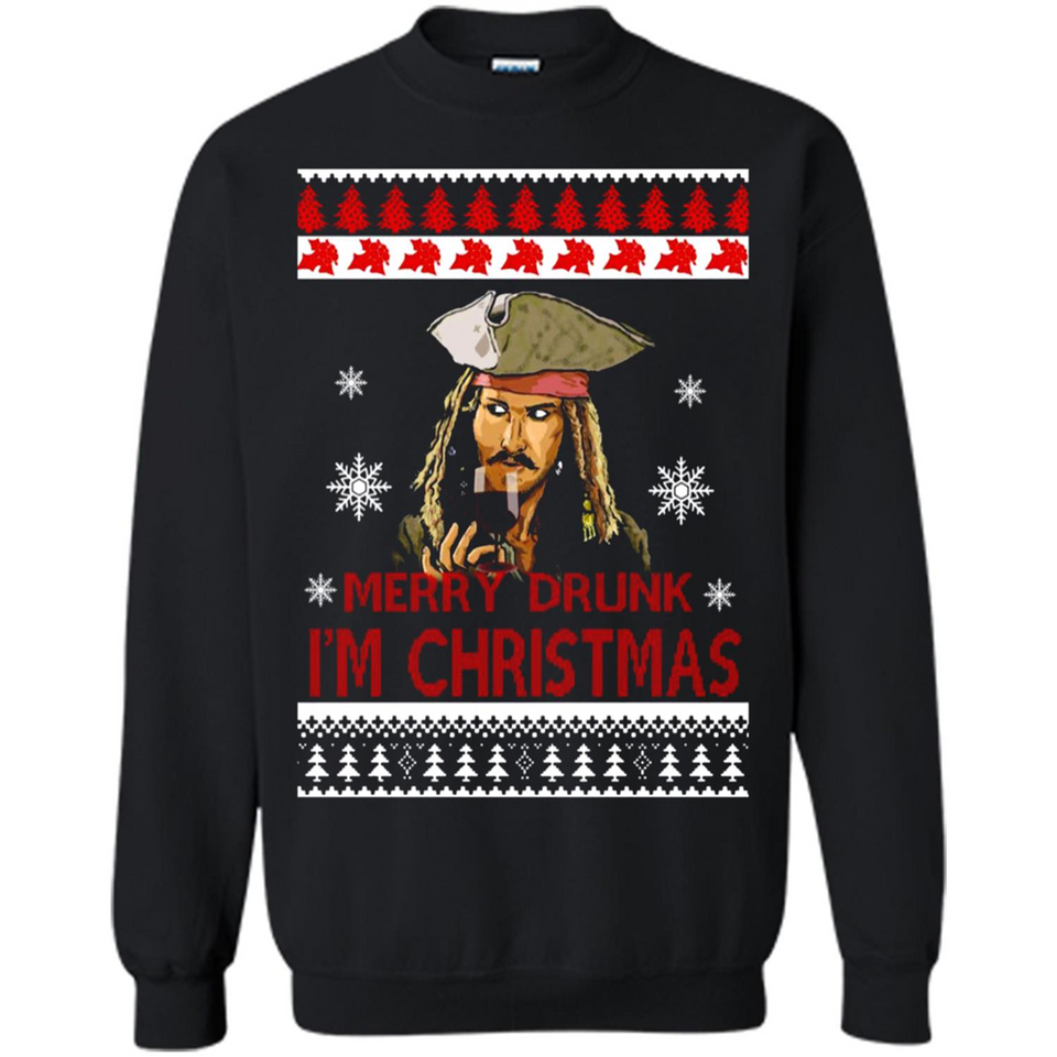 Jack sparrow Merry Drunk I'm Christmas - Sweatshirt