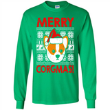 Funny Christmas Santa Corgi Dog Merry Corgmas - Long Sleeve T-Shirt