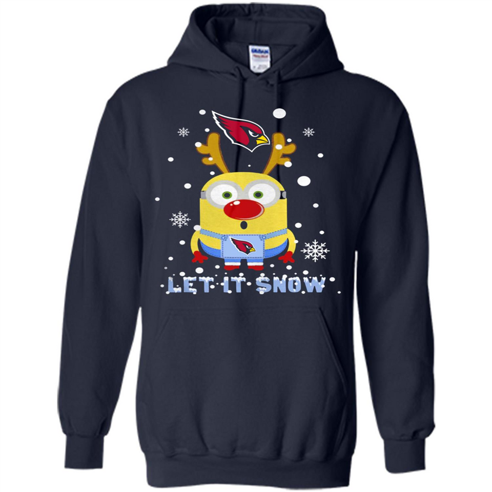 Minion Arizona Cardinals Ugly Christmas Sweater Let it Snow - Hoodie
