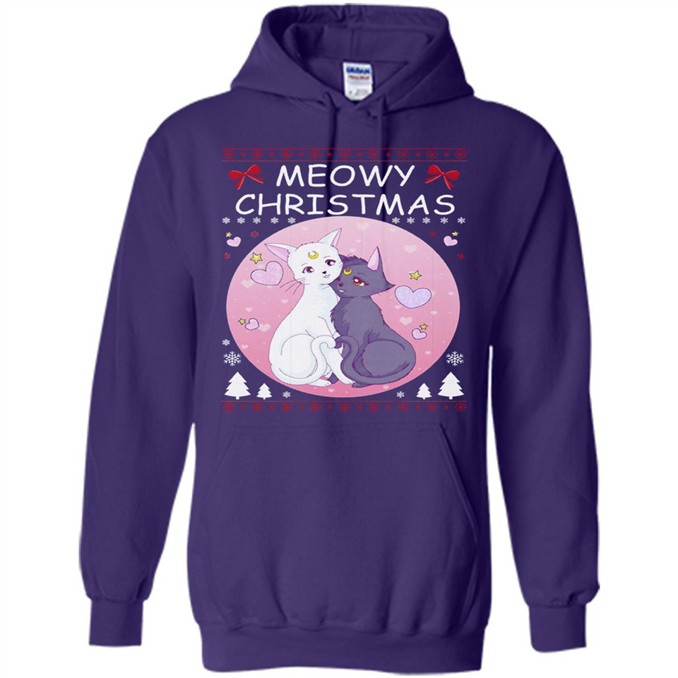 Sailor Moon Yin Yang Cat Love Ugly Christmas Sweater - Hoodie
