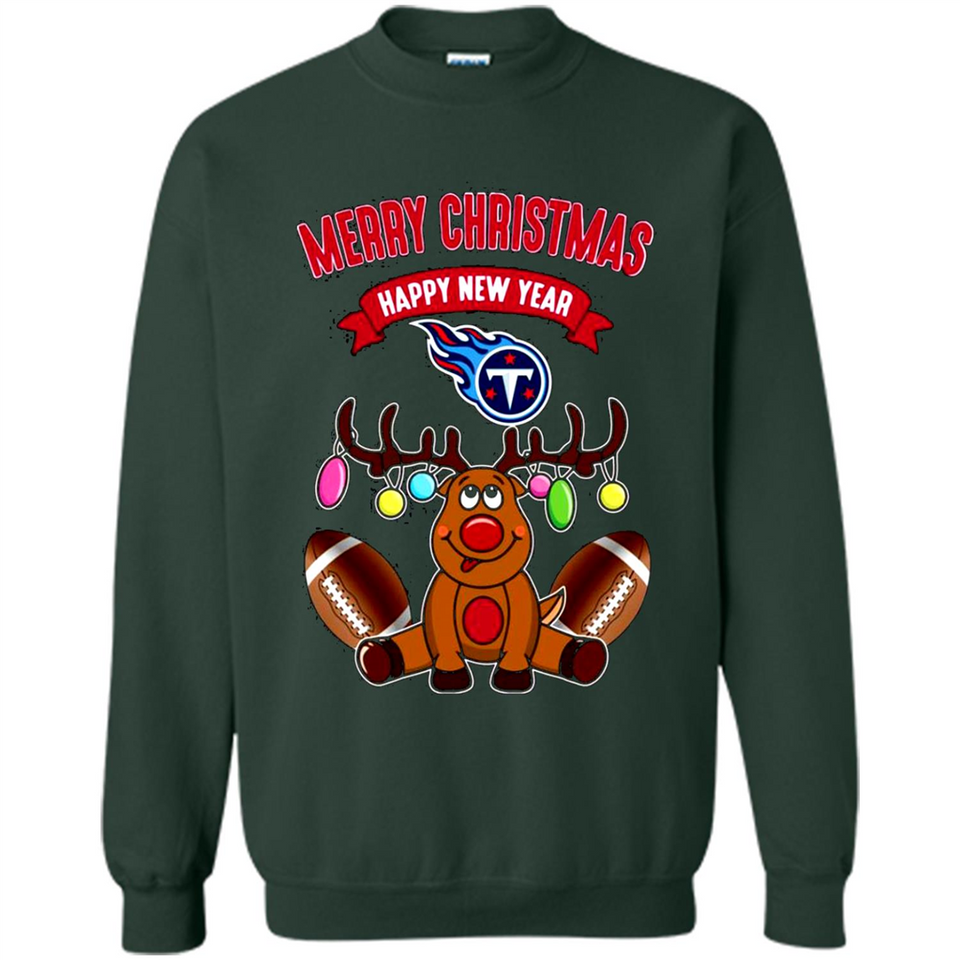 Tennessee Titans NFL Reindeer Funny Merry Christmas And Happy New Year