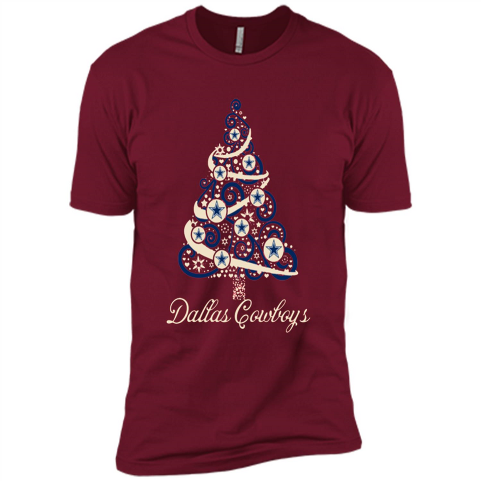 Dallas Cowboys NFL Football Team Logo Christmas Tree T-Shirt - Premium Short Sleeve T-Shirt