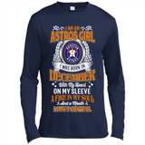 I Am An Houston Astros Girl I Was Born In December With My Heart On My Sleeve A Fire In My Soul And A Mouth I Cant Control - Canvas Long Sleeve T-Shirt