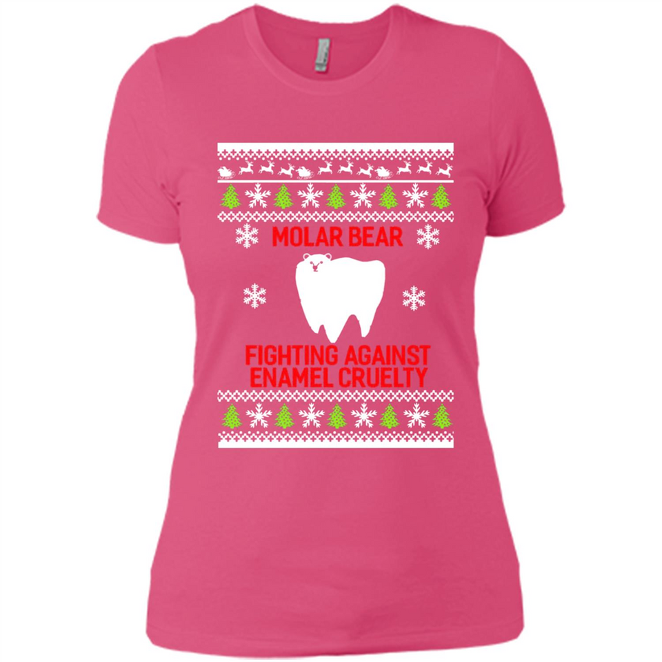 Molar bear fighting against enamel cruelty Christmas - Ladies' Boyfriend T-Shirt