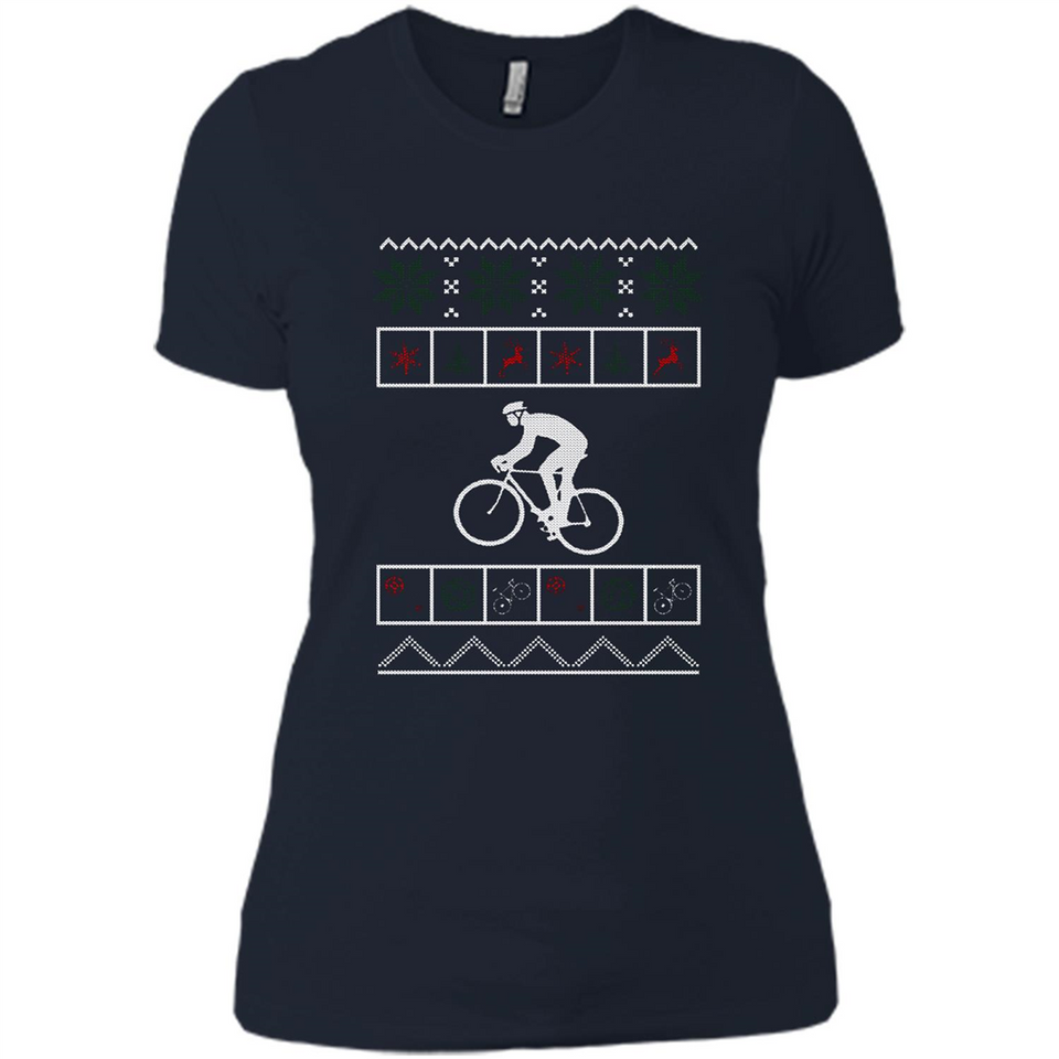 Christmas Ugly Sweater Cycling - Ugly Christmas Sweater - Ladies' Boyfriend T-Shirt
