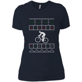 Christmas Ugly Sweater Cycling - Ugly Christmas Sweater - Ladies' Boyfriend T-Shirt