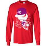 Jack Skellington The Nightmare Before Christmas-Rams Football - Long Sleeve T-Shirt