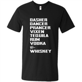 Dasher Dancer Prancer Vixen Tequila Rum Vodka Whiskey Reindeer Christmas T-Shirt - Men's V-Neck