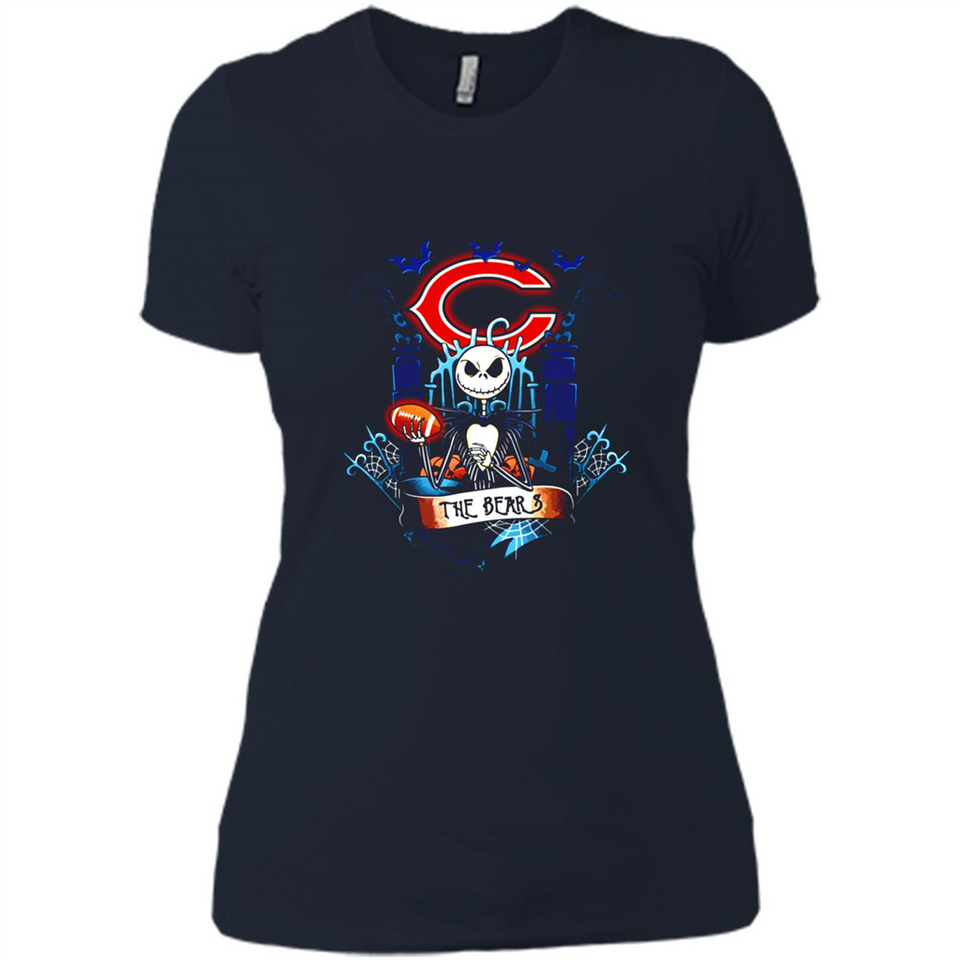 Chicago Bears Halloween The Nightmare Before Christmas - Ladies' Boyfriend T-Shirt