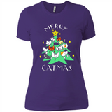 Merry Catmas Funny Cool Christmas Mug PINGPONG - Ladies' Boyfriend T-Shirt