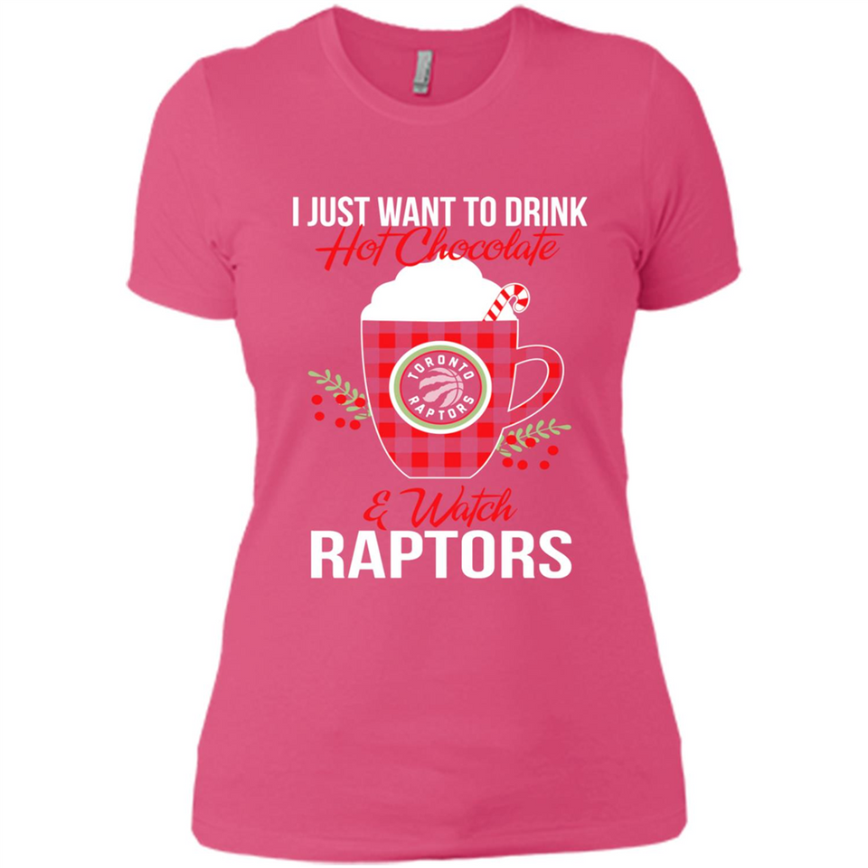 I Just Want To Drink Hot Chocolate & Watch Toronto Raptors Ugly Christmas Sweater PINGPONG