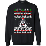Namastay at home and wait for Santa Christmas sweatshirt PINGPONG