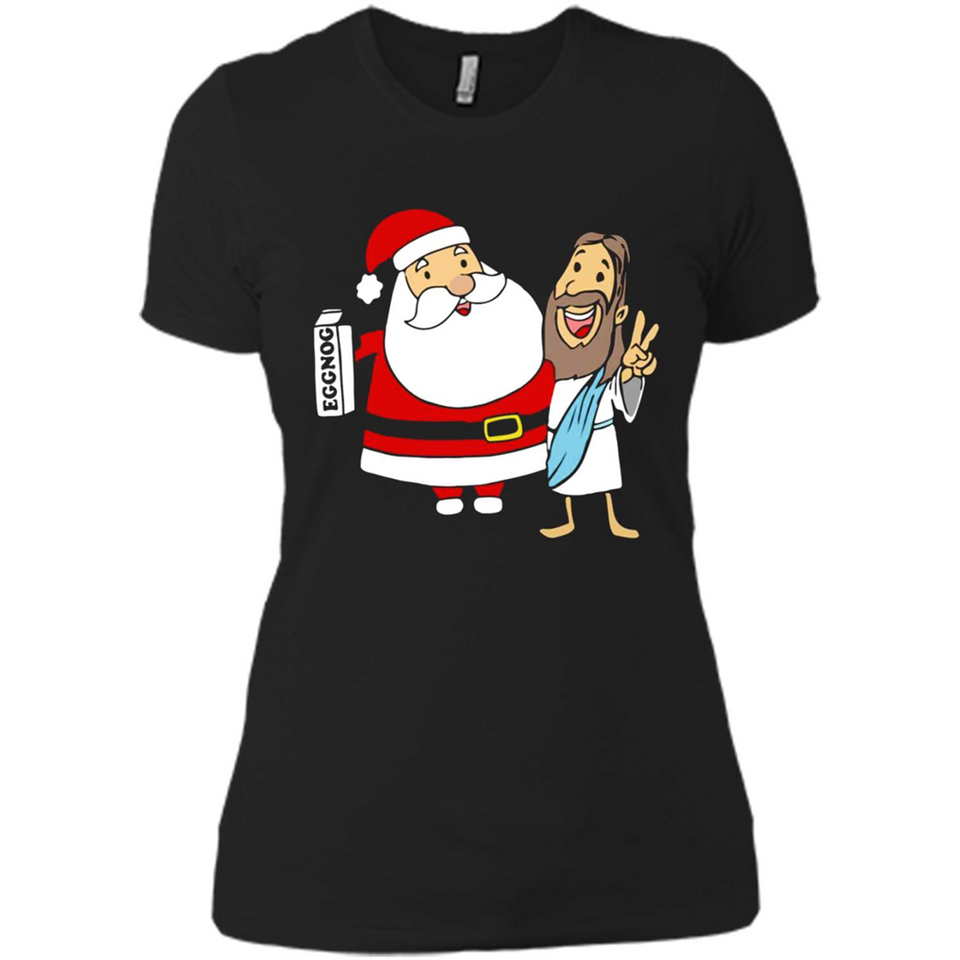 Eggnog Santa And Jesus Christmas