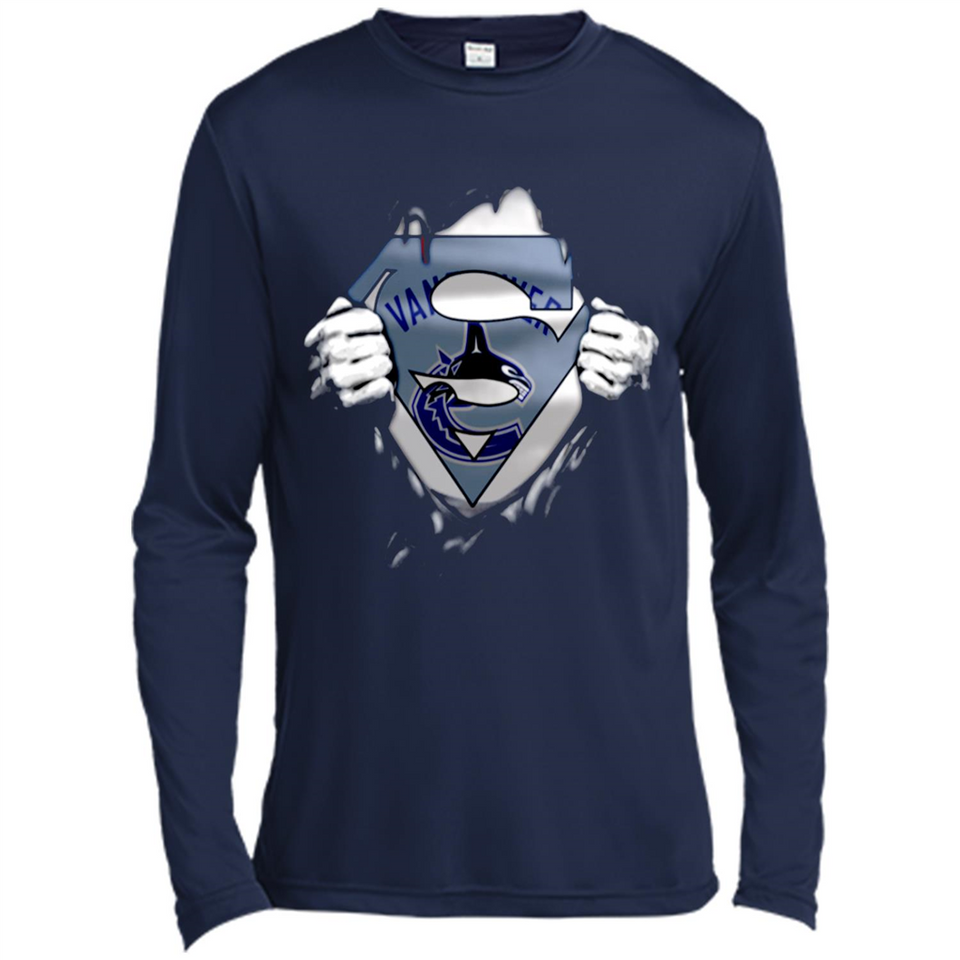 Vancouver Canucks And Superman Fans - Canvas Long Sleeve T-Shirt