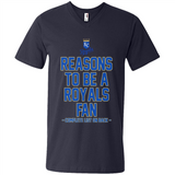 Reasons to be a Kansas City Royals Fan Complete List on Back - Men's V-Neck