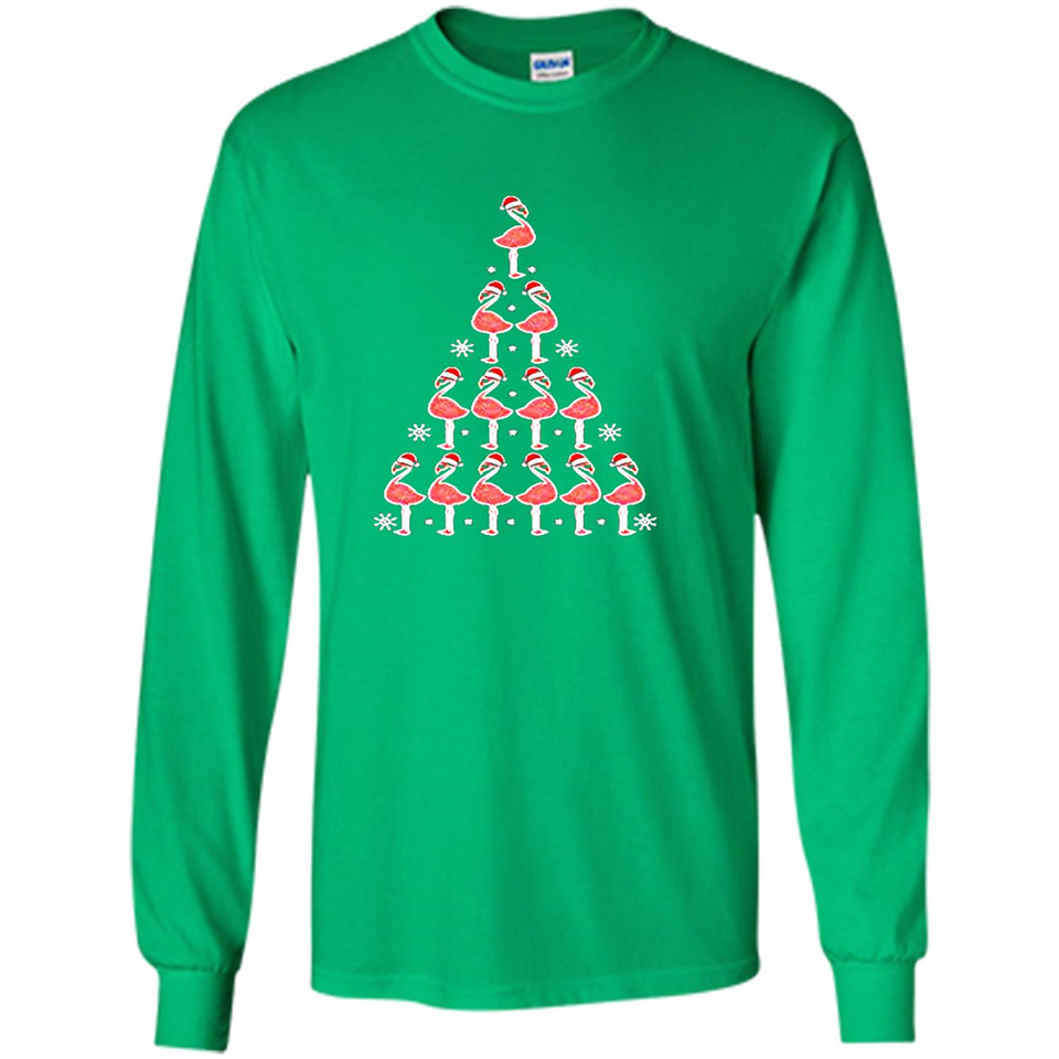 Flamingo Christmas Tree Flamingo - Long Sleeve T-Shirt