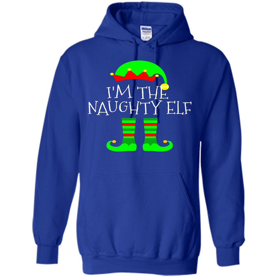 Matching Family Christmas Shirt Funny I'm The Naughty Elf Black mugs PINGPONG - Hoodie