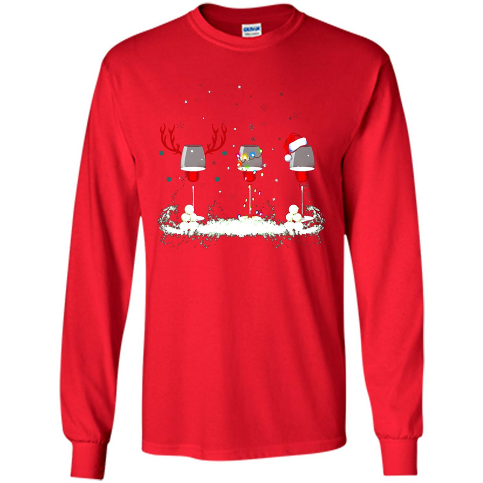 Christmas Red Wine - Merry Xmas T-Shirt - Long Sleeve T-Shirt
