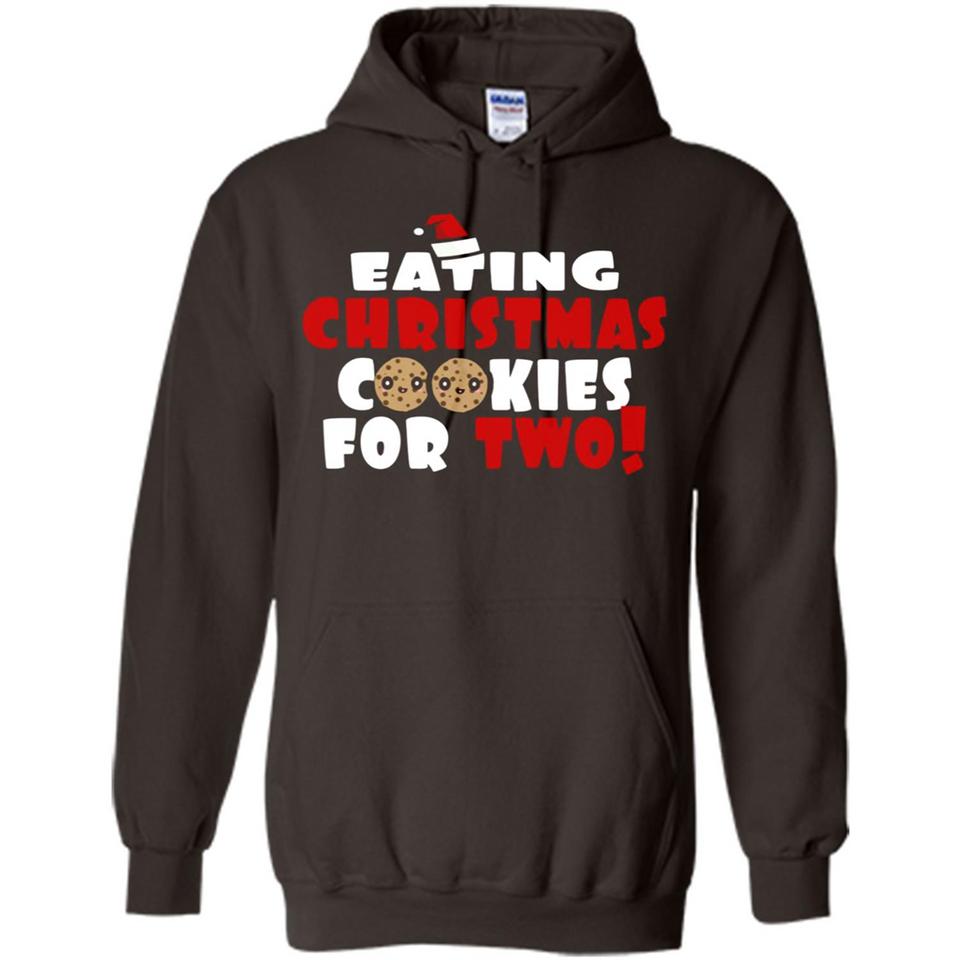 Womens Funny Eating Christmas Cookies For Two Pregnancy - Hoodie