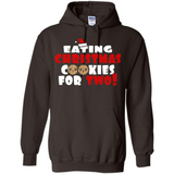 Womens Funny Eating Christmas Cookies For Two Pregnancy - Hoodie