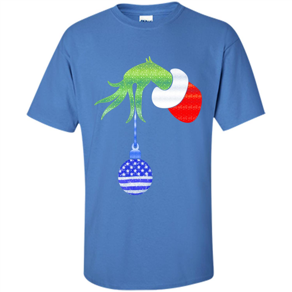 Grinch Holding American Flag ornament Christmas
