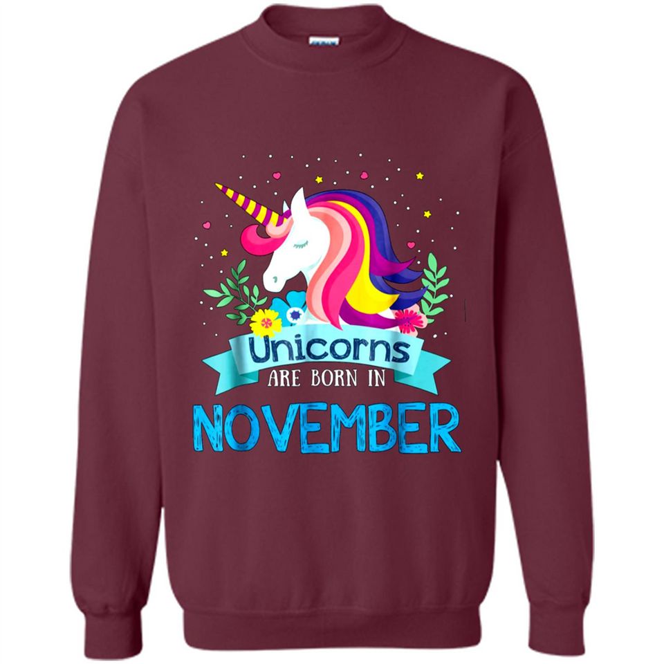 Unicorns are born in November Birthday Rainbow Gift Ladies Custom