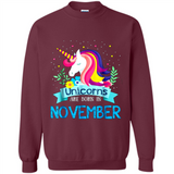 Unicorns are born in November Birthday Rainbow Gift Ladies Custom