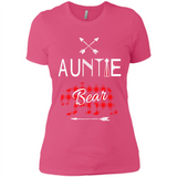 Aunt Shirt Buffalo Plaid Family Camp Bear Tee - Ladies' Boyfriend T-Shirt