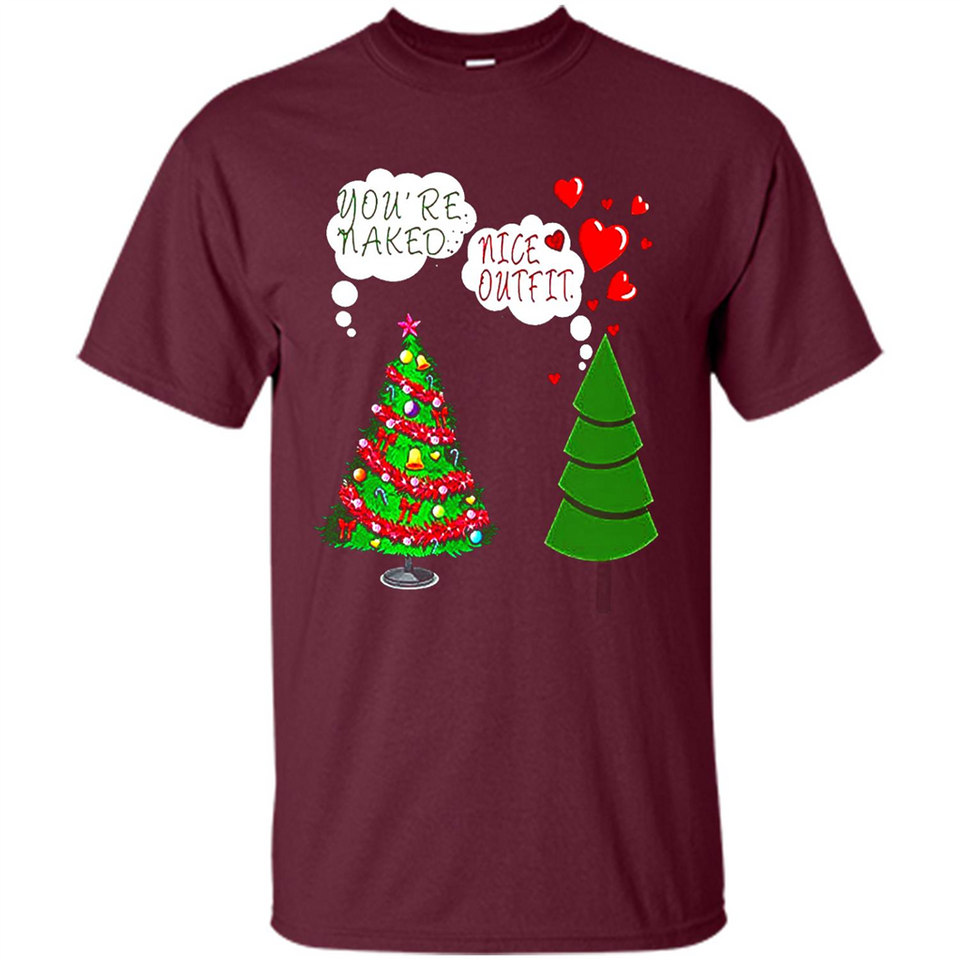 Fir Loves Christmas Tree Funny Undecorated Joke - Shirt