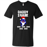 Daddy Shark Costume Reindeer Funny Christmas T-Shirt - Men's V-Neck
