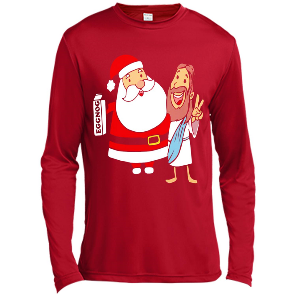 Eggnog Santa And Jesus Christmas